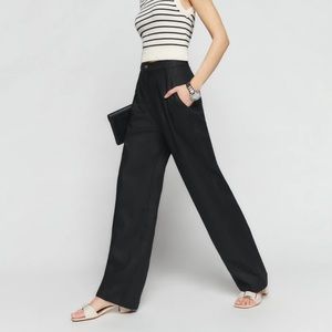 Reformation Mason Linen Pant Black 10